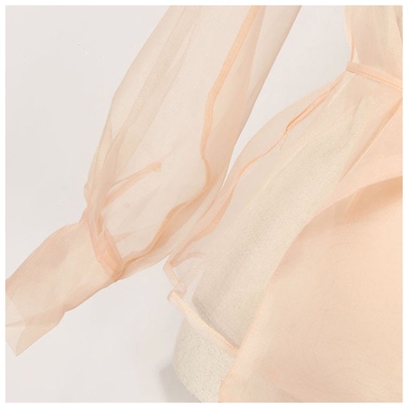 ❤️ Sheer Peach Organza Wrap Top - Picture 7 of 7